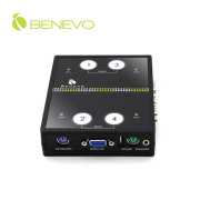 迷你磁吸式 4埠PS/2 VGA多電腦切換器，支援音效
