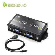 磁吸型 2埠VGA Audio螢幕切換器(自動與按鍵切換)