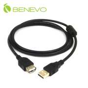 1.5米 USB2.0 A公-A母 高隔離延長線，採金屬編織與磁環防干擾設計