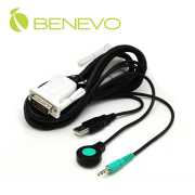 1M 整合型USB+DVI+Audio+外接按鍵 四合一連接線