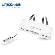 【UNICLASS】UDV-TA4 4埠整合線材型DVI USB KVM多電腦切換器