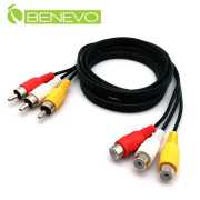 1.2M 一般型RCA/AV端子三對三延長線(紅/白/黃)