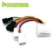 IDE 4PIN轉4組散熱風扇用PWM 3PIN電源(DC5Vx2, DC12Vx2)