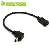 下彎型 20cm USB2.0 MiniUSB (5PIN) 公對母延長線