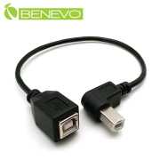 左彎型 25cm USB2.0 B公對B母訊號延長短線