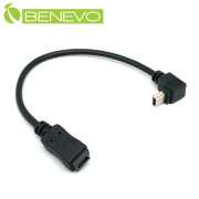 上彎型 25cm USB2.0 MiniUSB 公對母延長線