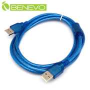 1.8M USB2.0 A公-A公 高隔離連接線，採金屬編織與磁環防干擾設計