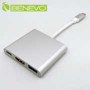 USB3.1 Type-C轉HDMI影音+USB3.0轉接器，支援Type-C供電