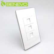 嵌入面板型 3孔Gigalan網線插座