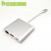 USB3.1 Type-C轉HDMI影音+USB3.0+Gigalan轉接器，支援Type-C供電