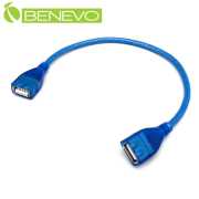 30cm USB2.0 A母-A母 訊號連接線，採金屬編織防干擾設計