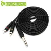 3米 6.35mm立體聲轉雙RCA/梅花接頭聲音連接線
