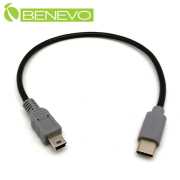 OTG型 25cm USB3.1 Type-C(公)轉Mini USB(公)訊號傳輸線/充電轉接線