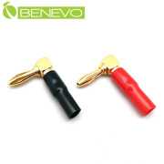 純銅鍍金 4mm音響音訊連接線香蕉型彎接頭x2顆