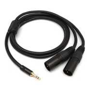 1.5米 3.5mm立體聲公頭轉雙XLR(Cannon接頭)公頭 音訊連接線