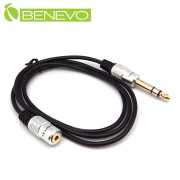 高品質 1米 6.3mm(公)轉3.5mm(母)音源轉接短線