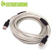 專業級 5米 USB2.0 A公-A公 高隔離連接線，採128編金屬編織與磁環