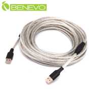 專業級 10米 USB2.0 A公-A公 高隔離連接線，採128編金屬編織與磁環