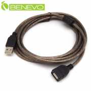 專業級 3米 USB2.0 A公-A母 高隔離延長線，採128編金屬編織與磁環
