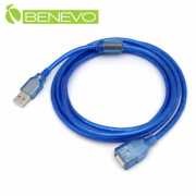 1.8米 USB2.0 A公-A母 高隔離延長線，採金屬編織與磁環防干擾設計