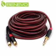 10米 6.35mm立體聲轉雙RCA/梅花接頭聲音連接線