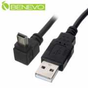 上彎型 1M USB2.0 A公轉Mini USB(5Pin)公高隔離連接線	