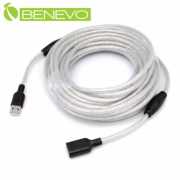 專業級 10米 USB2.0 A公-A母 高隔離延長線，採128編金屬編織與磁環