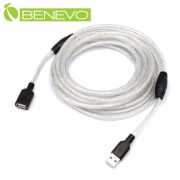 專業級 5米 USB2.0 A公-A母 高隔離延長線，採128編金屬編織與磁環
