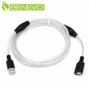 專業級 1.5米 USB2.0 A公-A母 高隔離延長線，採128編金屬編織與磁環