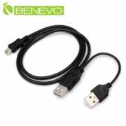 供電型 60cm 雙USB2.0 A公轉Mini B公 高隔離連接線