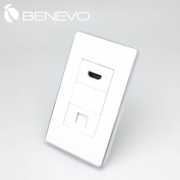 嵌入面板型側彎 HDMI+1個Gigalan插座