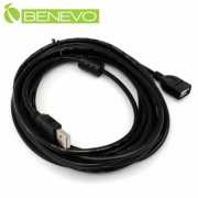 5米 USB2.0 A公-A母 高隔離延長線，採96編金屬編織與磁環