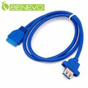 前置面板型 80cm USB3.0主機板20PIN轉單USB A母可鎖連接線(螺絲間距22mm)