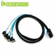 1米 SFF-8087 Mini SAS 36P轉4組彎頭SATA 7P轉接線/陣列卡擴充線