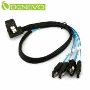 側彎型 50cm SFF-8087 Mini SAS 36P轉4組SATA 7P轉接線/陣列卡擴充線