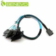 50cm Mini SAS SFF-8643轉4組SAS SFF-8482硬碟連接線，具SATA電源