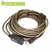 專業級 10米 USB2.0 A公-A母 高隔離延長線，採128編金屬編織與磁環
