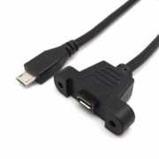 可鎖型 1米 Micro USB公對母延長線
