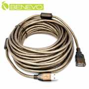 專業級 10米 USB2.0 A公-A母 高隔離延長線，採128編金屬編織與磁環