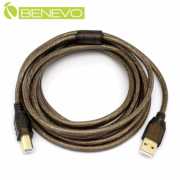 專業級 3米 USB2.0 A公-B公 訊號連接線，採128編金屬編織與磁環