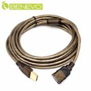 專業級 3米 USB2.0 A公-A母 高隔離延長線，採128編金屬編織與磁環