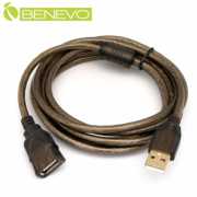 專業級 2米 USB2.0 A公-A母 高隔離延長線，採128編金屬編織與磁環
