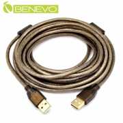 專業級 5米 USB2.0 A公-A公 高隔離連接線，採128編金屬編織與磁環