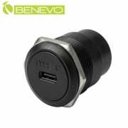 圓孔面板型 USB3.1 Type-C 母對母插座，具防塵蓋
