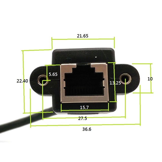 BENEVO 30cm Cat6 RJ45 延長線 - 尺寸圖 1