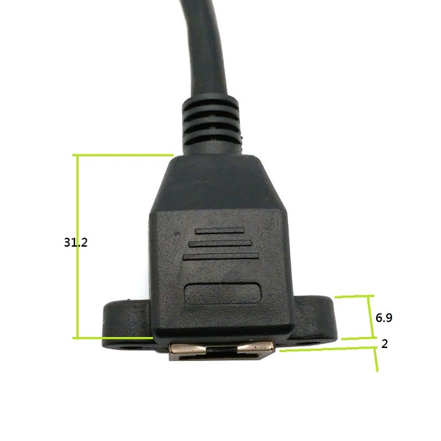 BENEVO 30cm Cat6 RJ45 延長線 - 尺寸圖 2